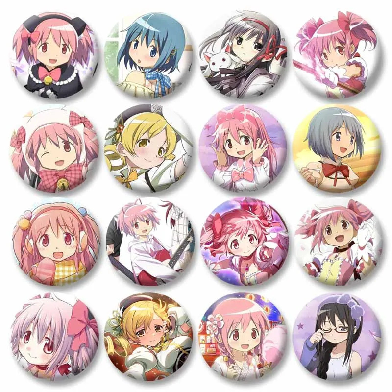 Pin và Figurine Anime Puella Magi Madoka với Nhân vật Madoka Kaname và Homura Akemi - Phụ Kiện Cospl
