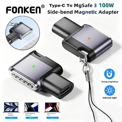 Fonken PD100W Type-C sang MagSaf 3 Bộ chuyển đổi sạc nhanh từ tính cho (Mac) Book Air / Pro