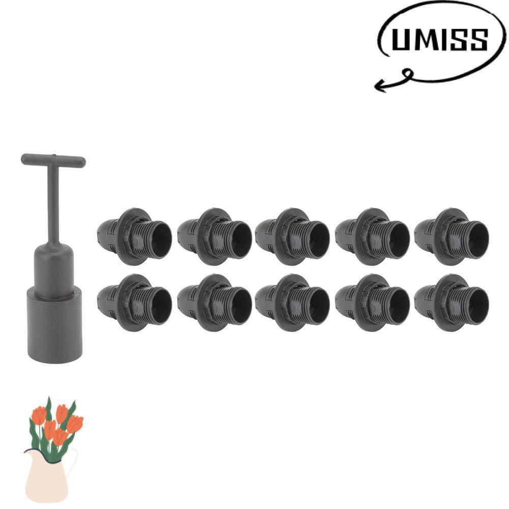 Ổ cắm đèn UMISS 10 CÁI E14, Giá đỡ đèn E14 ABS E14, Ổ cắm bóng đèn màu đen trắng ổn định DIY lắp ráp