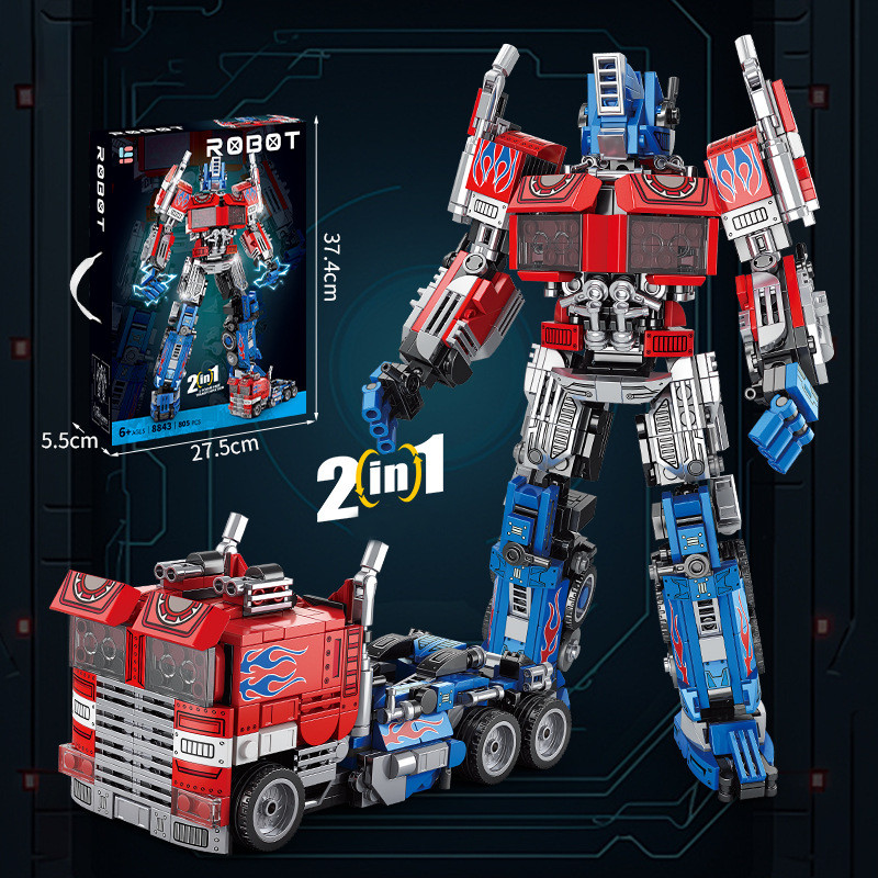 Đồ chơi lắp ráp Optimus Prime Transformers (2 trong 1) 805 Bộ phận, Bộ Robot Transformers Bumblebee