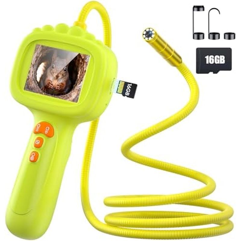 IWOBAC 2.6FT Borescope Snake Camera Toy with Light & 16GB SD Card for Kids Science Educational STEM 