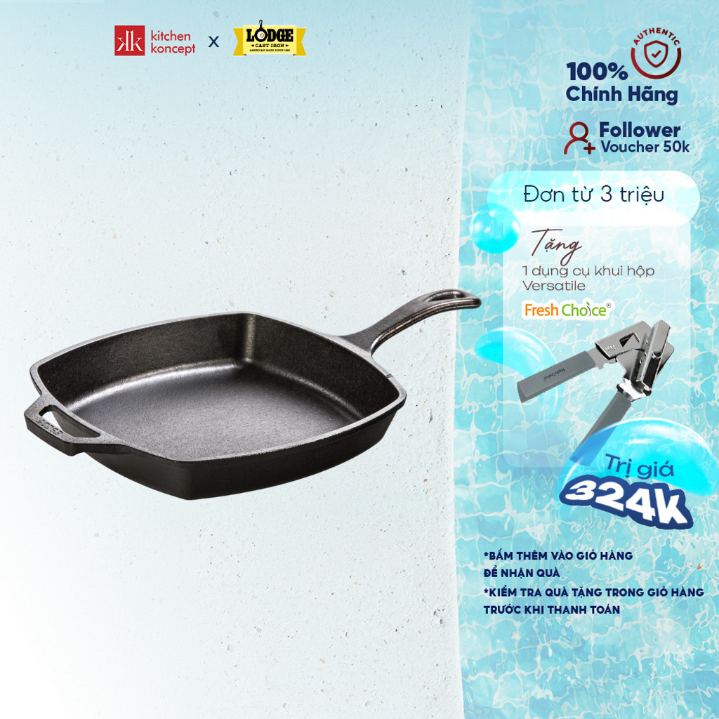 Lodge – Chảo gang hình vuông – 26cm