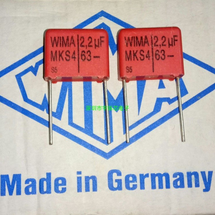 Đức Đỏ WIMA WIMA WIMA 63V 2.2 UF MKS4 Sốt Khớp Nối Âm Thanh Vô Cấp Tụ Điện Nguyên Bản Thương Hiệu Mớ