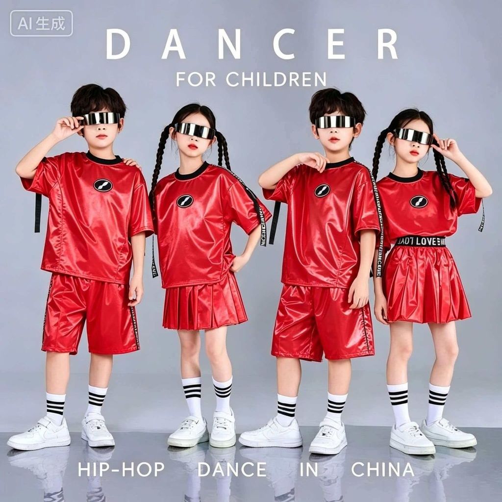 Công Nghệ Cảm Giác Trẻ Em Trang Phục Jazz Dance Mẫu Giáo ai Trường Tiểu Học Cổ Vũ Khiêu Vũ Robot Đỏ 