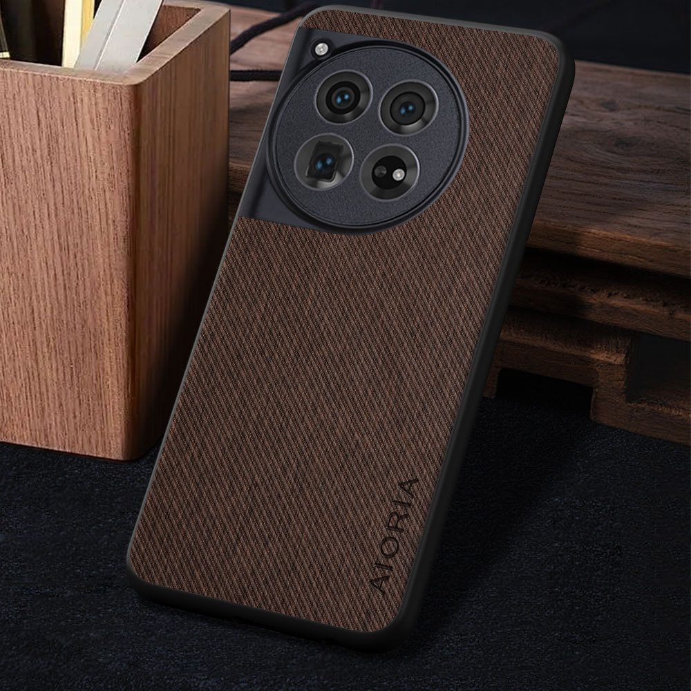 Ốp Lưng Cho Oneplus 12 5G coque Sang Trọng Vintage Vải Họa Tiết Da Da Điện Thoại funda Cho Oneplus 1