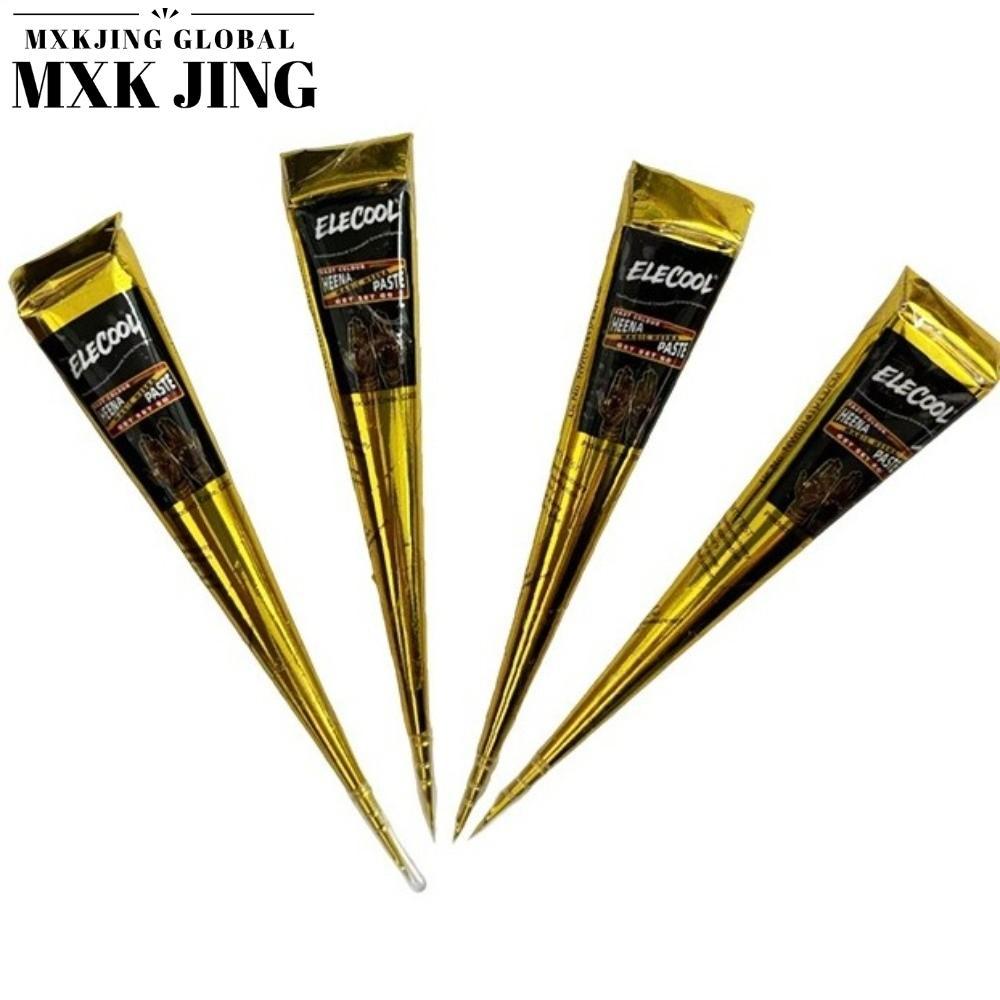 MXKJING Henna Tattoo Cream, Bán vĩnh viễn tạm thời Henna Paste Cone, Kem xăm Henna Dễ sử dụng Màu nâ