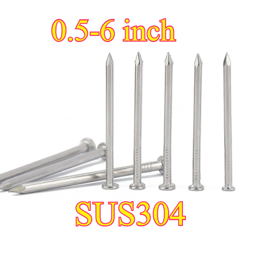 đinh tròn inox 304、đinh treo tranh inox 304、đinh gỗ inox 304、 thẳng 304、 nhỏ 304、0.5-6 inch [XB-ZZ-2