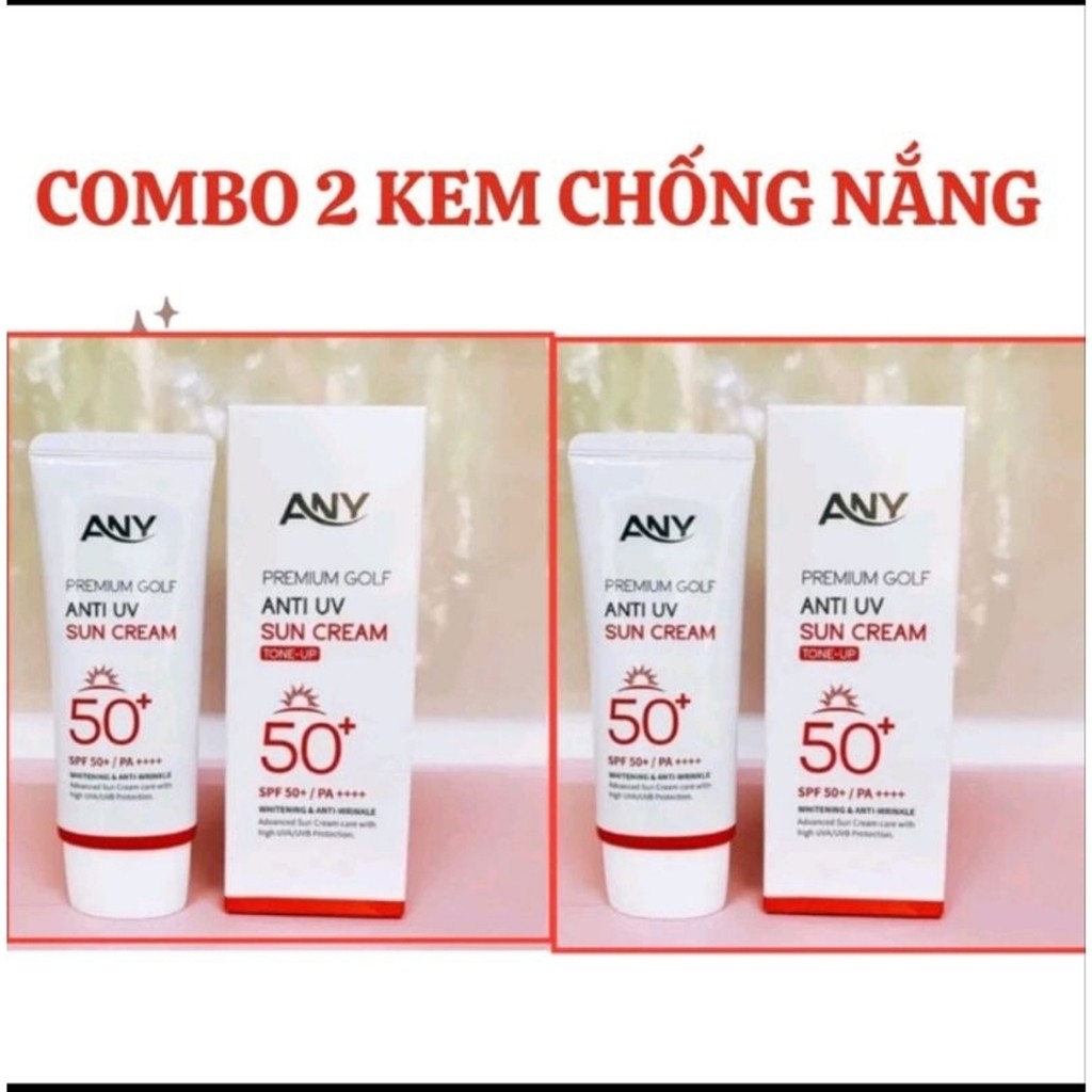 Combo 2 Kem chống nắng ANY Hàn Quốc Ngao Tuyết Chính hãng, Chống nắng nâng tone trắng hồng tự nhiên.
