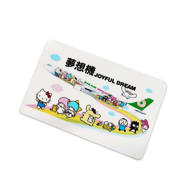 Tôi Yêu Chuyến Bay EVA Air Painted Dream Plane Hoạt Hình Máy Bay Xe Buýt Thẻ Miếng Dán Thẻ ID Thẻ Bữ