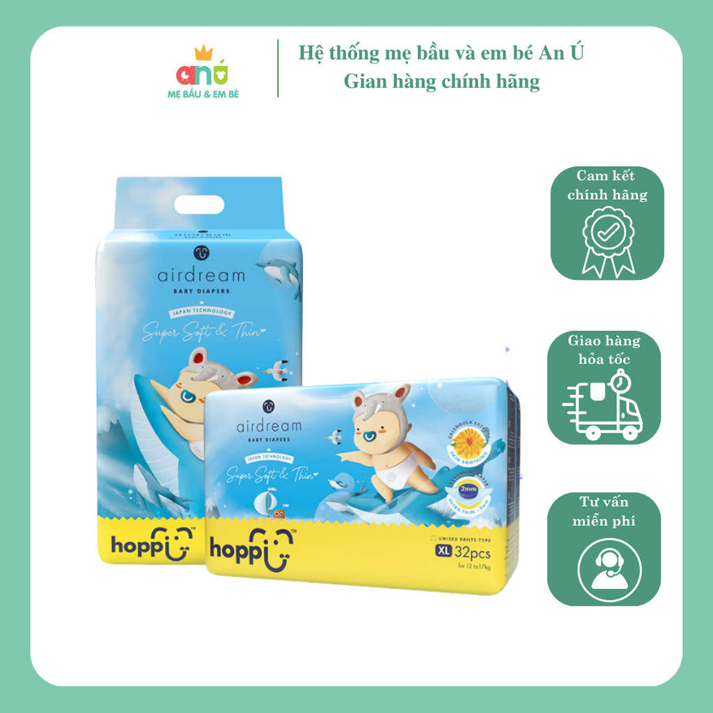 Bỉm Hoppi Airdream Siêu Mềm Mỏng