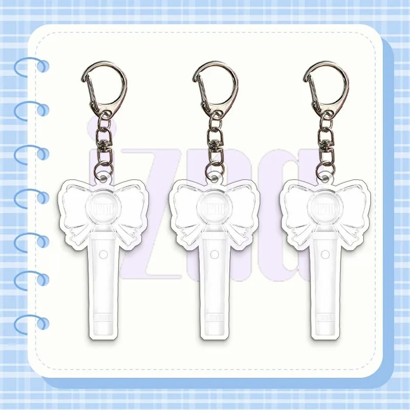 Móc khóa IZNA hình Lightstick mica trong suốt phụ kiện Kpop idol Mai Jeemin Koko Sarang Jungeun Saeb