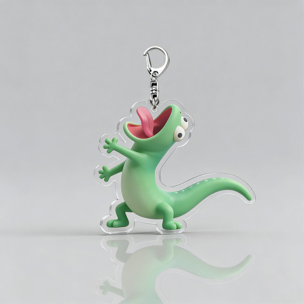 Hopperrs 2D Acrylic Keychain Funny Lizard Keyrings Cartoon Meme Keychains Bag Charms Backpack Hangin