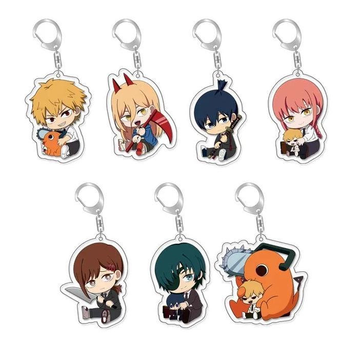 Anime Chainsaw Man Keychain Makima Power Denji Reze Pochita Himeno