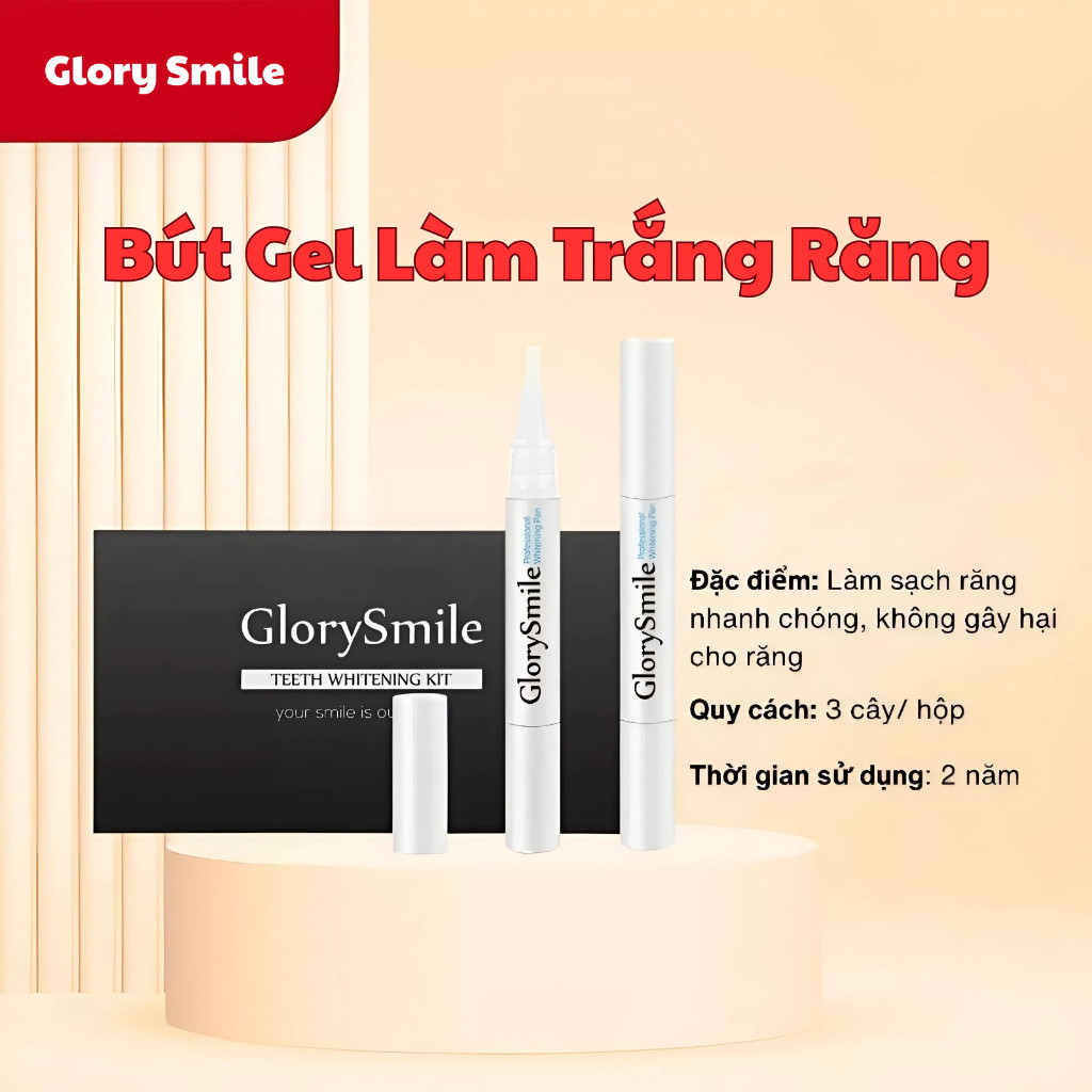 [MUA LẺ] Bộ 3 bút gel làm trắng răng Glory Smile dùng cho Các Bộ Kit trắng răng - Chiết xuất thiên n