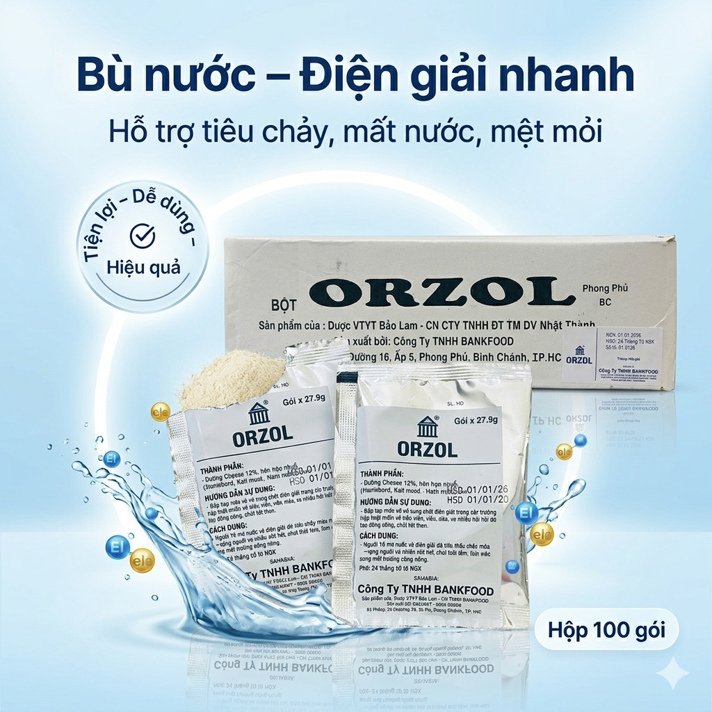 Bột bù nước điện giải Oresol giá rẻ ORZOL