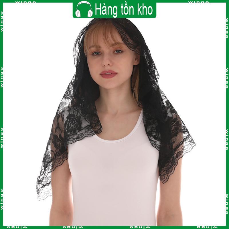 Mantilla Veils Floral Lace - Head Covering Phù Hợp Lễ Hội Latin Mass