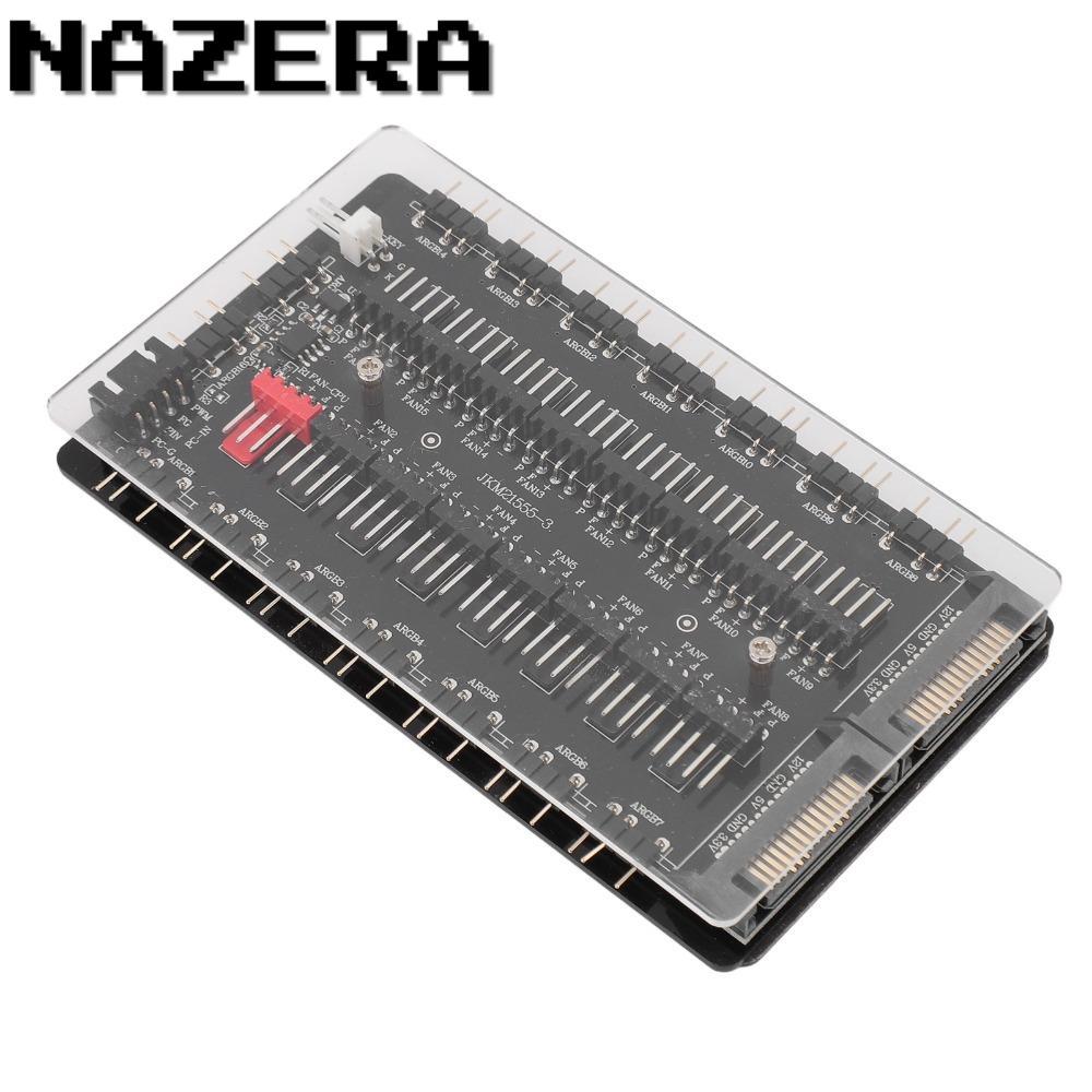 Hub quạt NAZERA ARGB, Giao diện SATA với Hub quạt 2 trong 1, Hub quạt 3Pin ARGB 4Pin di động PC