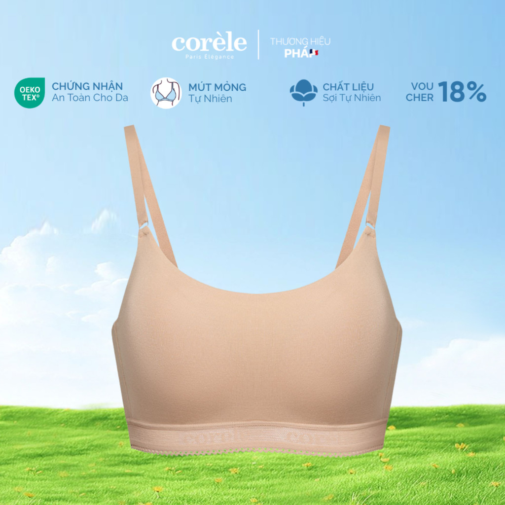 Áo ngực nữ dáng Bralette mút mỏng không gọng, vải sợi tre êm mềm mát, chuẩn an toàn OEKO-TEX | CORÈL