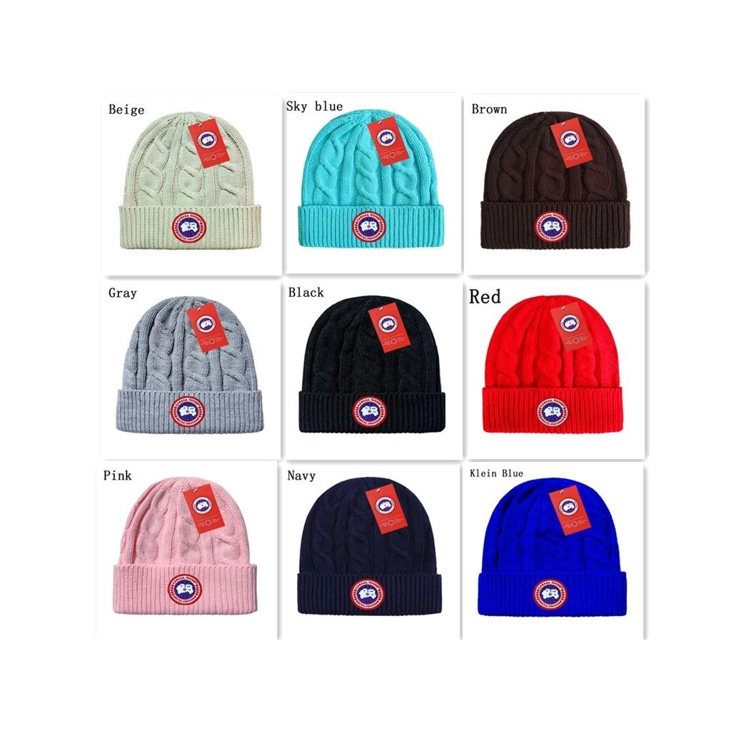 CANADA G.OSE Beanie Goose Phong Cách Mới Xoắn Mũ Len Nam Nữ Thu Đông Mũ Ấm Áp Tất Cả Trận Đấu Mũ Dệt