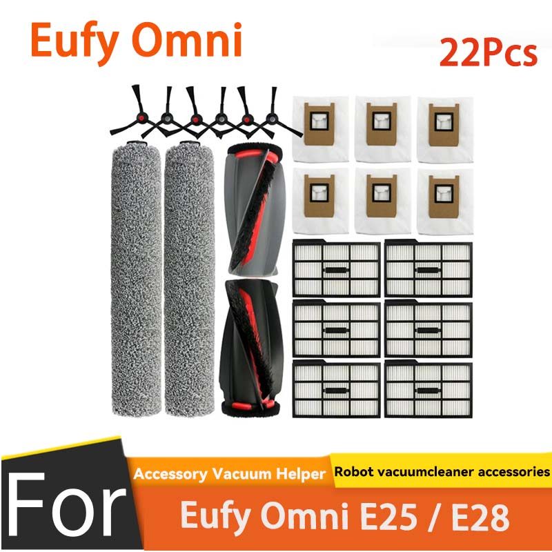 Phụ kiện tương thích cho Robot hút bụi Eufy Omni E25 E28 (Bộ 22 món)