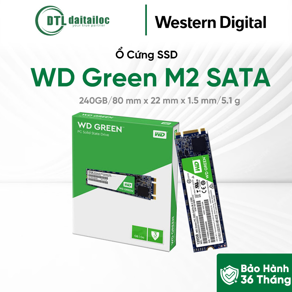 Ổ Cứng SSD WD Green 250GB SATA3 2.5 inch (WDS250G5G0A)  | Hàng Chính Hãng | Bảo Hành 36 Tháng