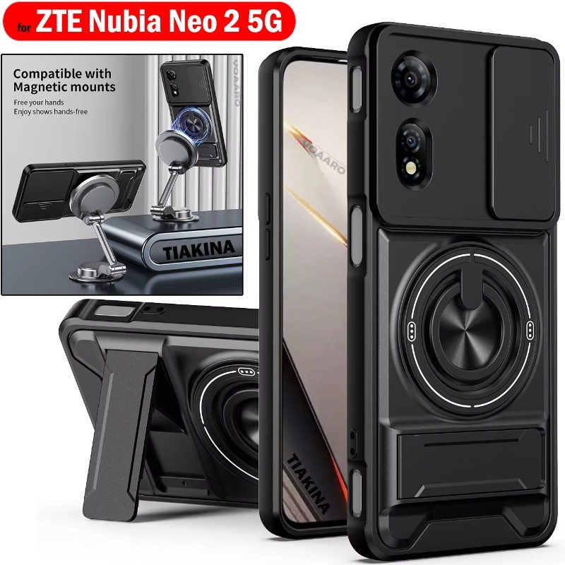 Ống Kính Trượt Funda Cho ZTE Nubia NEO 2 5G Ốp Lưng Xoay Vòng Từ Tính Đứng Dành Cho ZTE Nubia NEO 2 
