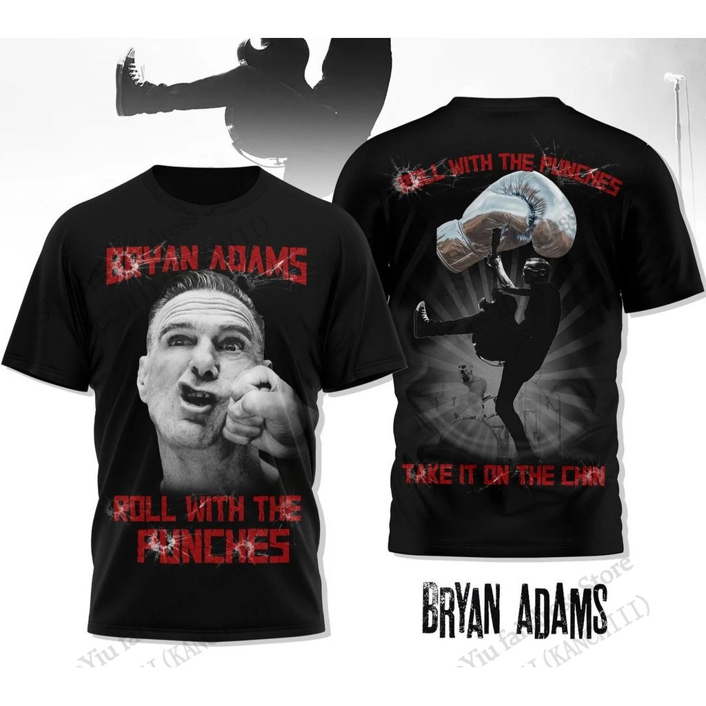 Áo thun nam mới in 3D của ban nhạc Rock Bryan Adams, năm 2025, dễ mặc cho mọi lứa tuổi.