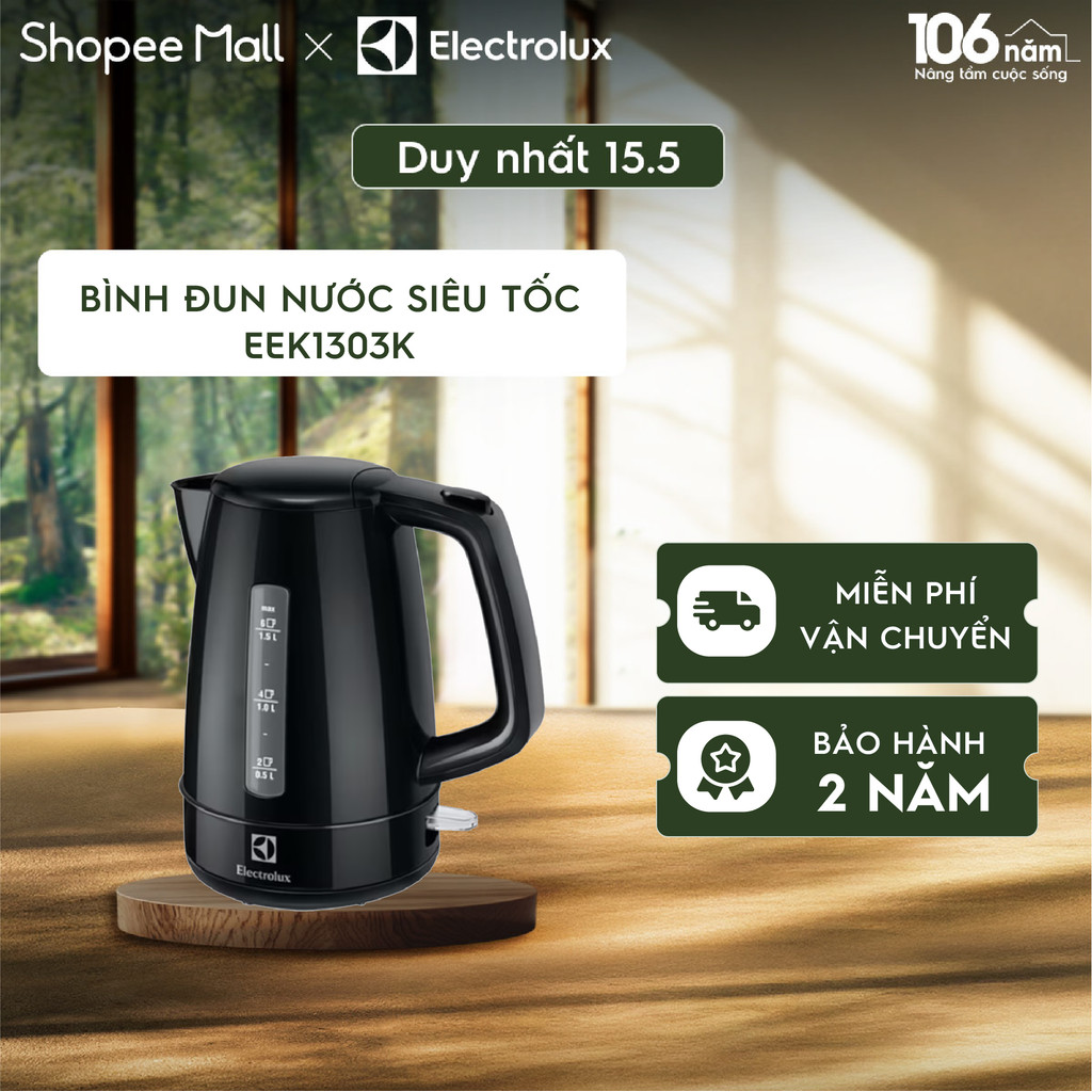 Bình đun nước siêu tốc Electrolux EasyLine EEK1303K 1,5L