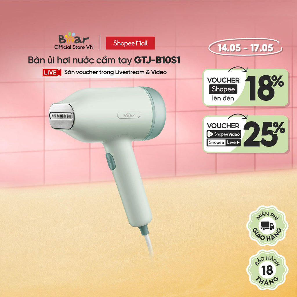 Bàn ủi hơi nước cầm tay Bear GTJ-B10S1 - Hàng chính hãng - Bảo hành 18 tháng