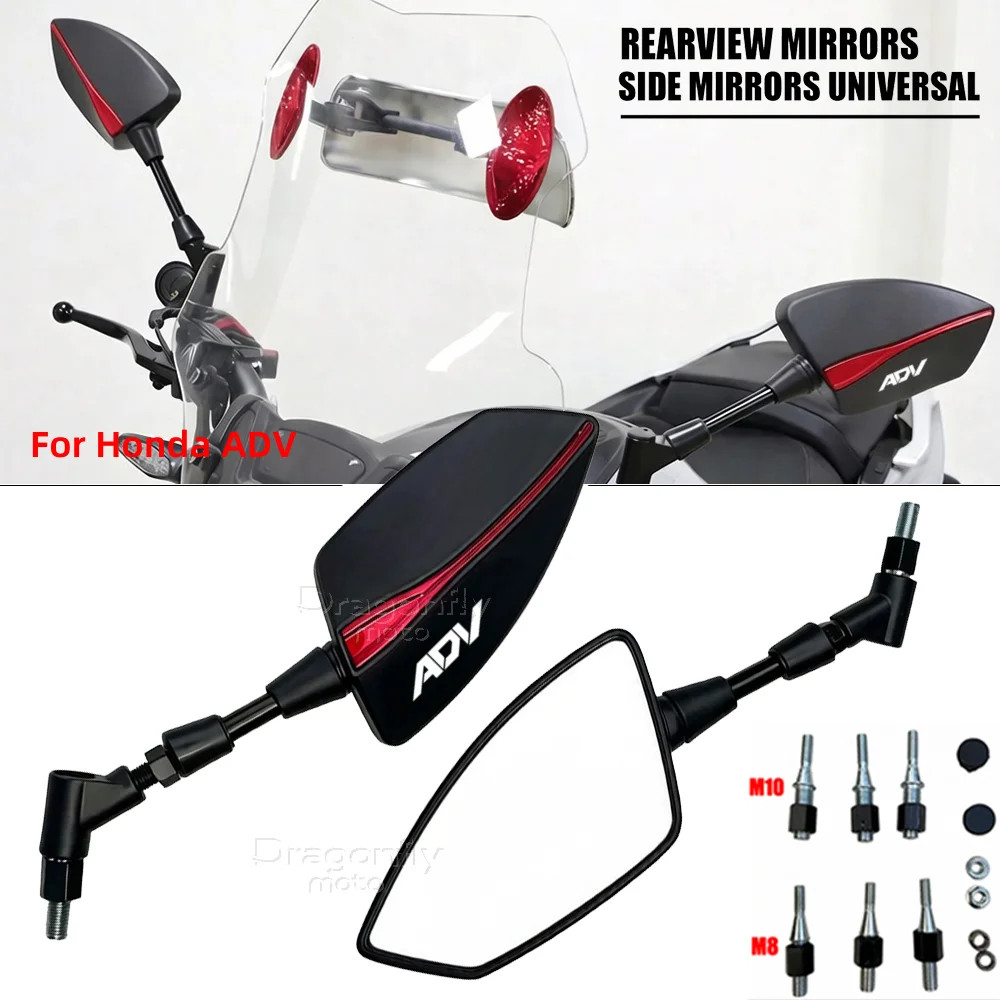 Mới Chất Lượng Cao Đa Năng Xe Máy Gương Chiếu Hậu Gương Chiếu Hậu LOGO ADV Cho ADV150 ADV160 ADV350