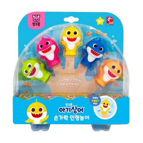 Pinkfong Baby Shark Finger Puppet Bath Toy (1 cái) / Đồ chơi Squirter cao su mềm dành cho trẻ mới bi