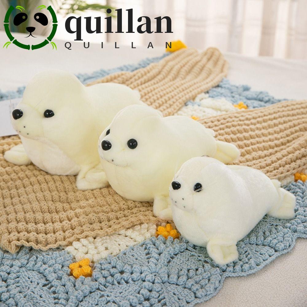 QUILLAN Seal Búp bê sang trọng, Gối động vật Fluffy Seal Đồ chơi nhồi bông sang trọng, Lông thú thời