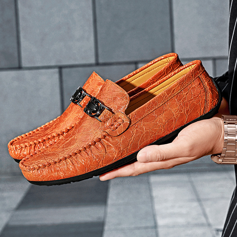 Slip On Cổ Điển Đẹp Trai Nam Lái Xe Giày Da Thoáng Khí Chất Lượng Cao Loafer Nam Loafer