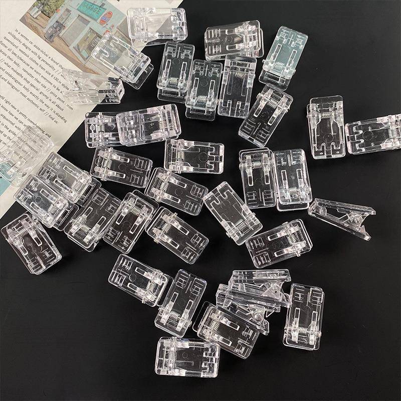 Acrylic Trong Suốt Kẹp Nhỏ Tươi Nhựa Kẹp Niêm Phong Kẹp Bill Sổ Tay Kẹp Lỗ Tròn Bảo Quản Clip