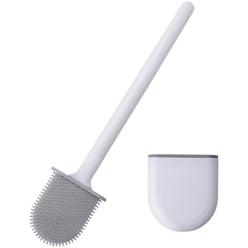 RV Toilet Bowl Brush, Toilet Brush Silicone Won't Damage Toilets, Wall Mounted Toilet Brush-Anti-Rol