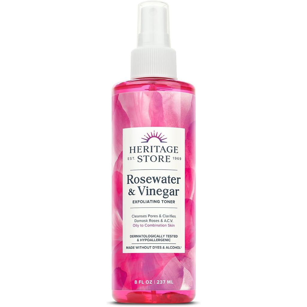 HERITAGE STORE Nước hoa hồng & Giấm - Mực tẩy tế bào chết với giấm Apple Cider - Da kết hợp - Làm mớ