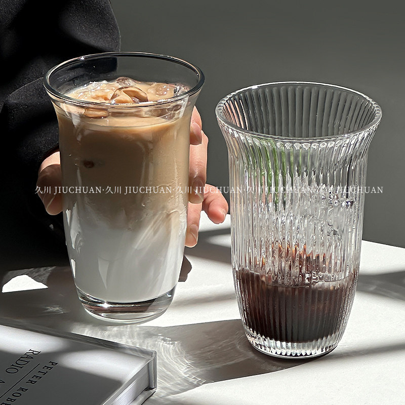 [Cốc giảm giá] Cốc uống nước thủy tinh đơn giản trong suốt Cốc cà phê Latte pha lạnh Cốc uống nước l