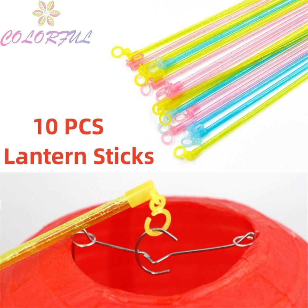 Add Glow to Your Mid Autumn Festival with 10 Plastic Lantern Stick Candle Lights
