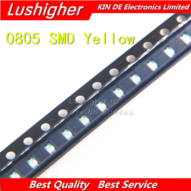 100 chiếc Đèn LED màu vàng 0805 SMD LED màu vàng