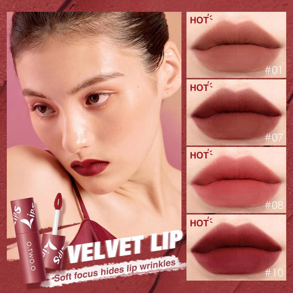 O.two.o Son Bóng Bộ Son Môi Nhung Matte Liptint Matte Trang Điểm Dài Chống Dính Son S0v6