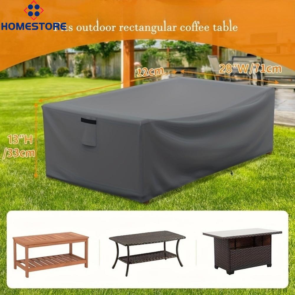 [Homestore]Outdoor Table Furniture Cover Grey Waterproof Oxford Cloth 4.00 x 2.33 x 1.08 ft