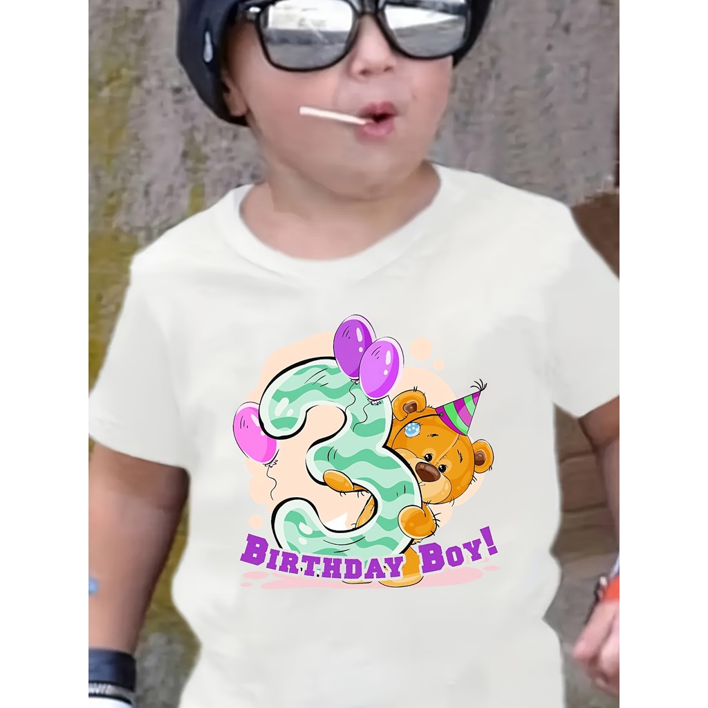 (1 cái) "1st / 2nd / 3rd / 4th / 5th Sinh Nhật Bé Trai" Gấu Nhỏ Dễ Thương In Hình Sinh Nhật Thời Tra