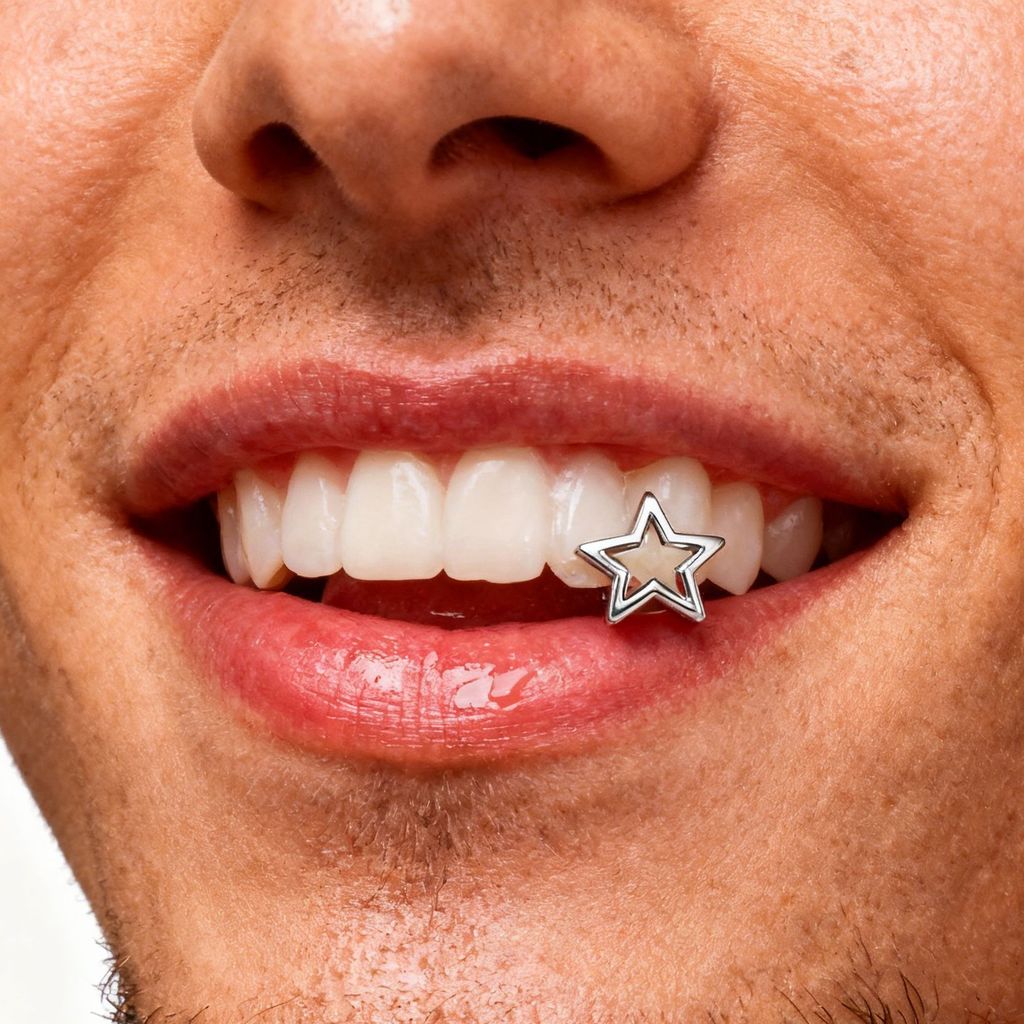 [Sẵn Sàng] Niềng Răng Hông Đơn Xuyên Biên Giới Hình Ngôi Sao Năm Cánh Châu Âu Mỹ grillz Store Trang 
