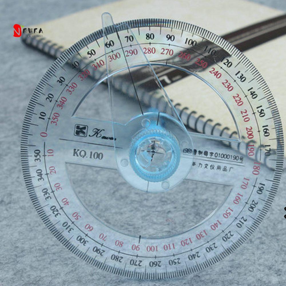 NEWEARTH GIỚI HẠN Goniometer Tay đòn bền 360 độ Toán học văn phòng Con trỏ chính xác Thước góc