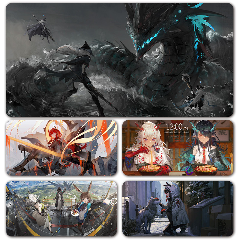 Arknights Endfield Exusiai Dusk Kaltsit Laevatain Gaming Girls Mousepad XXL Bàn Phím Bàn Phím Thảm