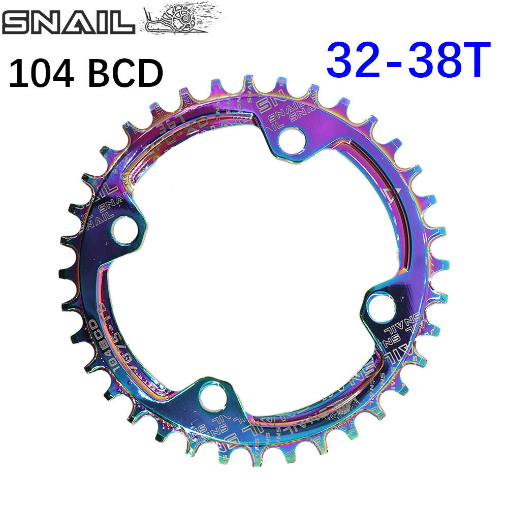 SNAIL Xe Đạp Xích 104 BCD Tròn 32 34 36 38 40T Răng Nẹp Rộng Siêu Nhẹ Tấm Răng MTB Xe Đạp Leo Núi Ch