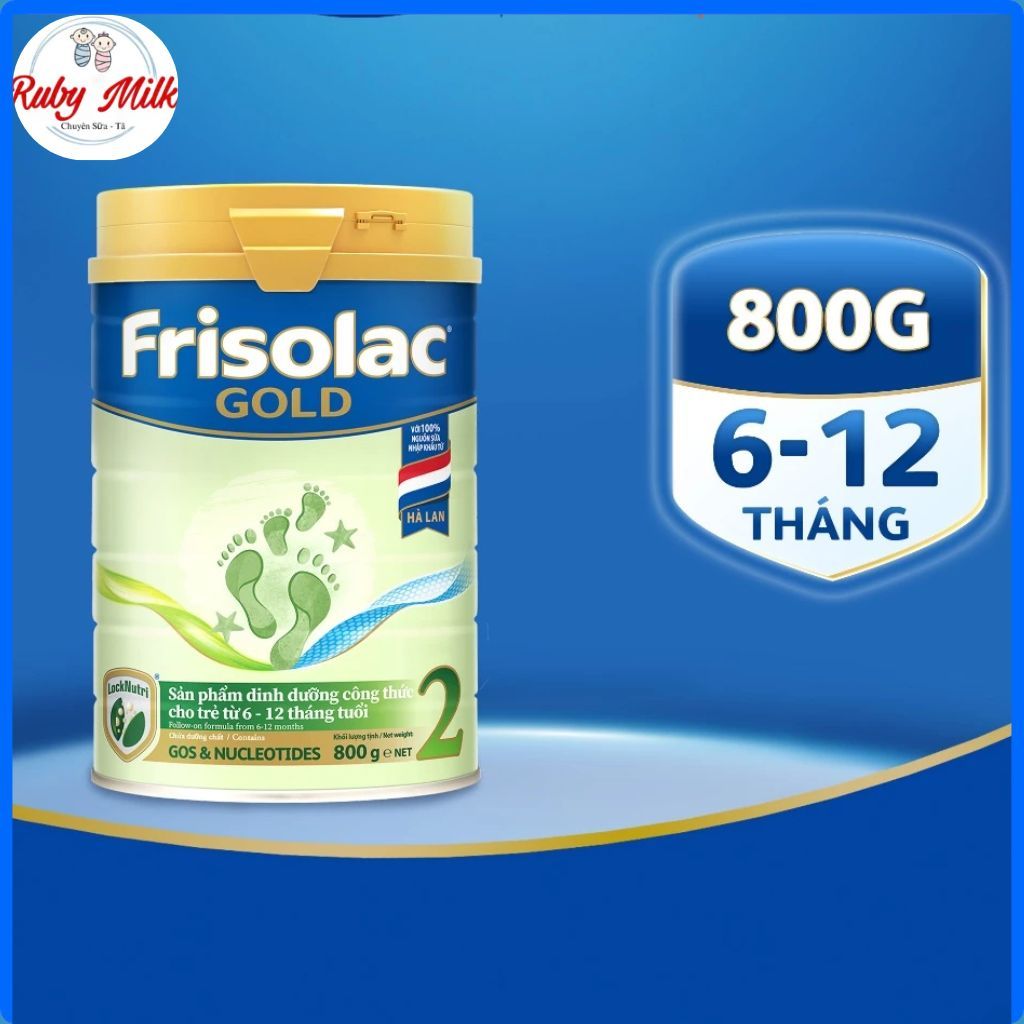 Sữa Bột Frisolac Gold 2 800G cho bé từ 6-12 tháng tuổi