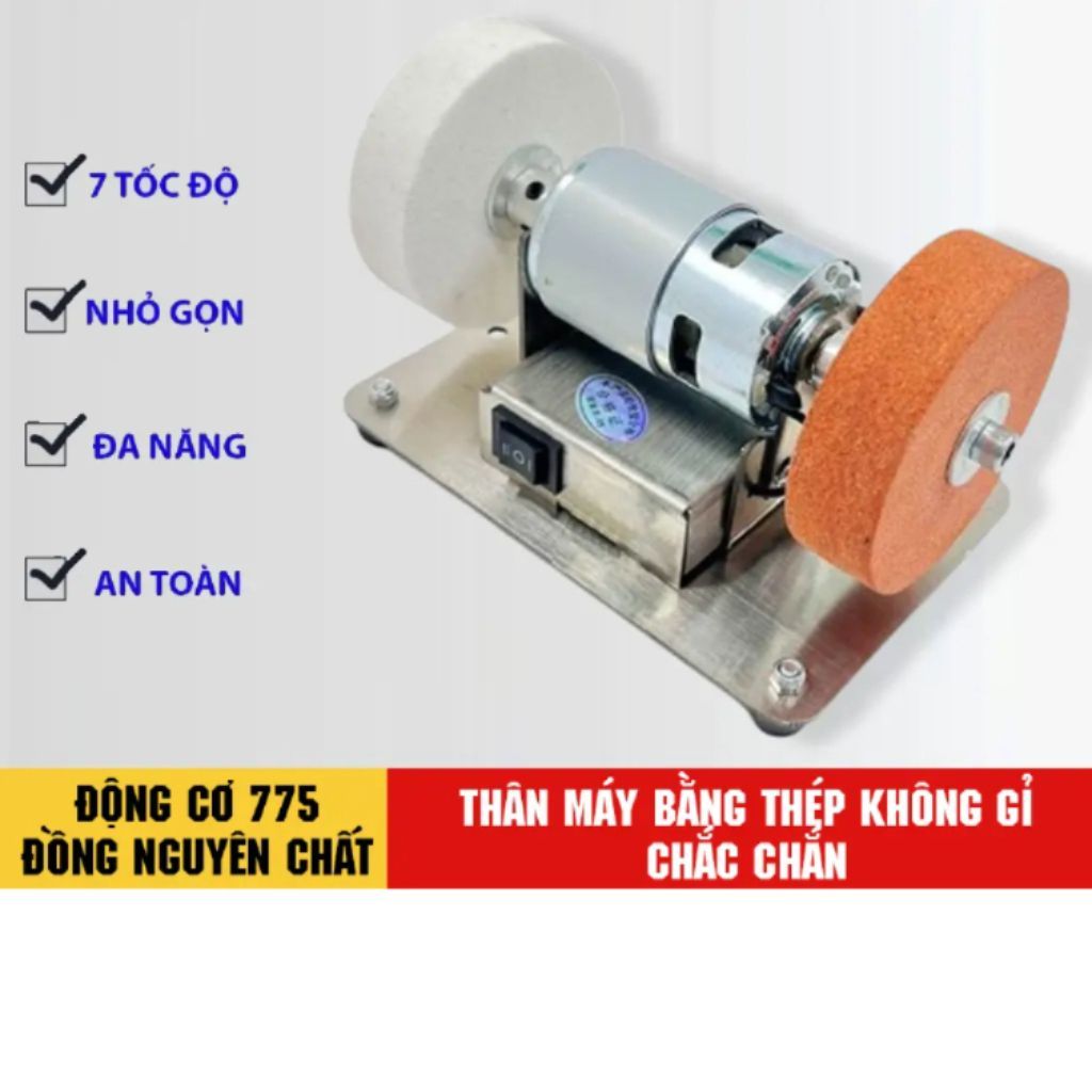 Máy mài mini hai đá  100W – Mài dao kéo, làm sạch han rỉ