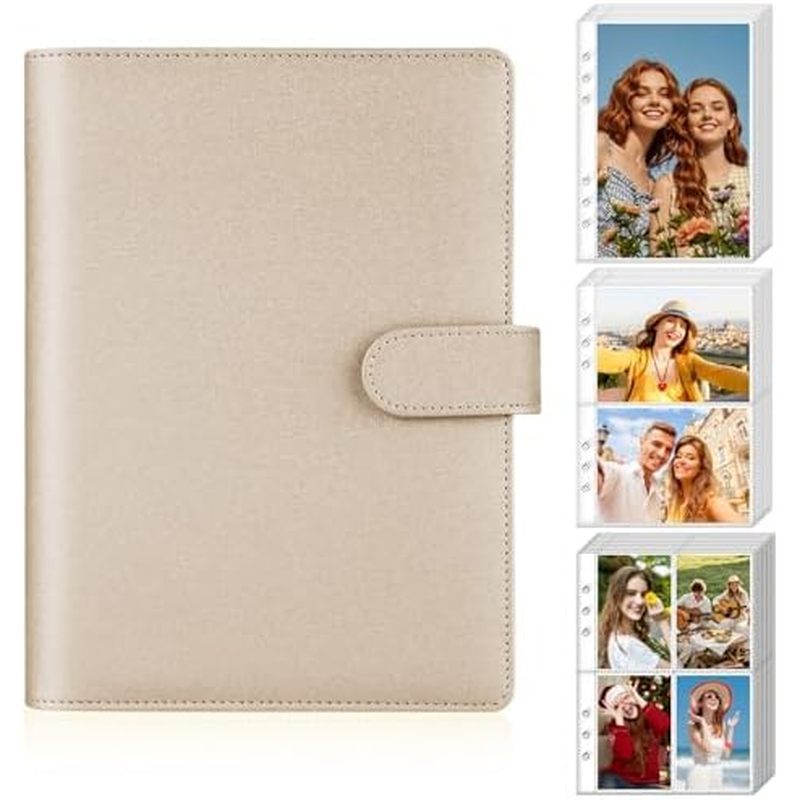 Antner A5 Kpop Photocard Binder 6-Ring Card Collector Album with 40 Pack Card Sleeves, PU Leather Ph