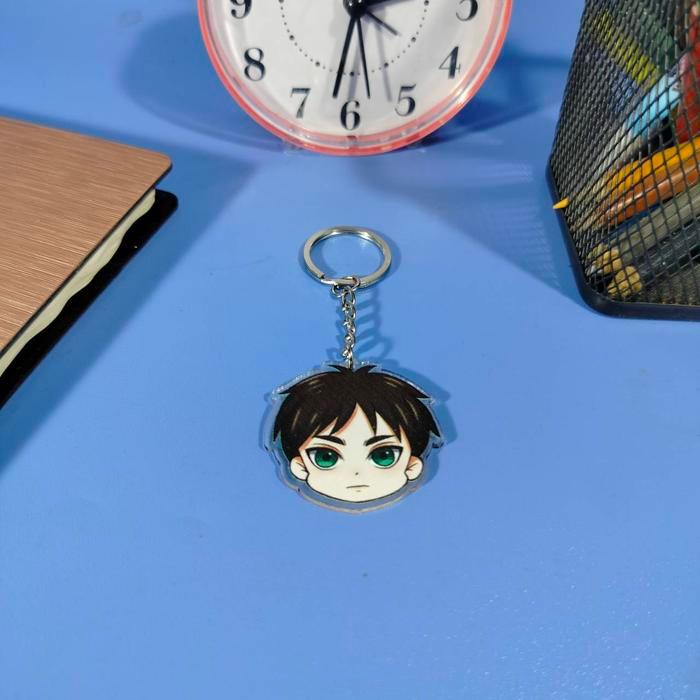 Gantungan Kunci Anime Shingeki no Kyojin SNK - Keychain Attack on Titan AOT Levi Eren Mikasa - Eren 